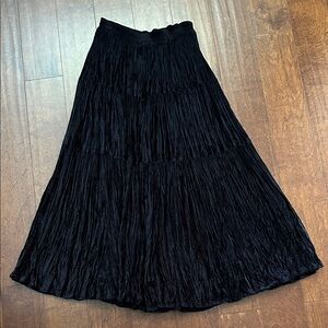 Vintage Neo Nostalgia Witchy Boho Black Crushed Velvet Skirt, Size Medium